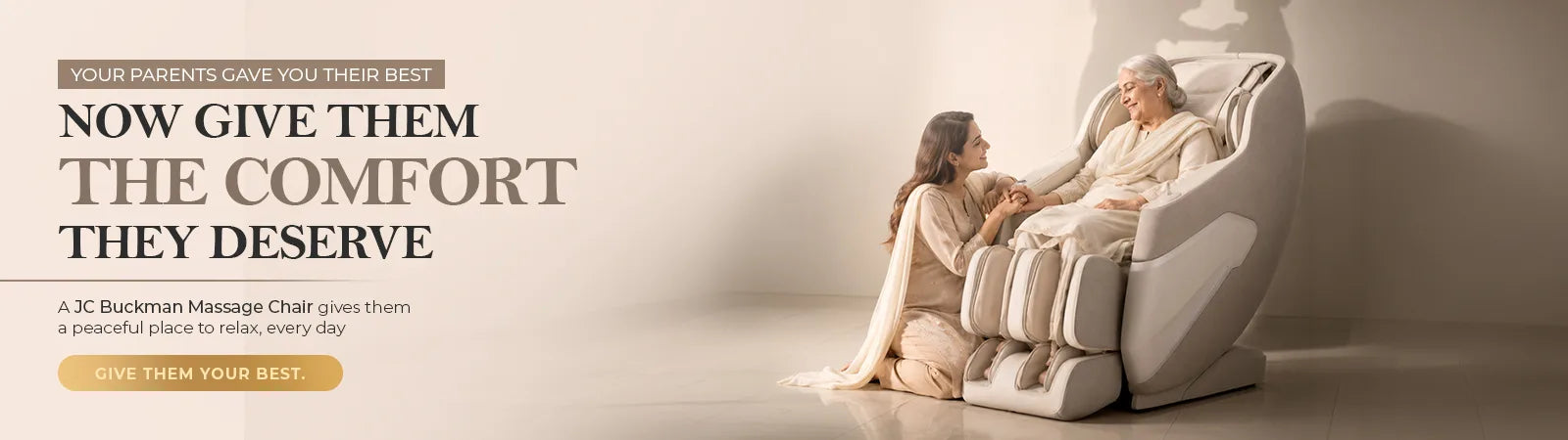 Give your parents the comfort they deserve with a JC Buckman massage chair